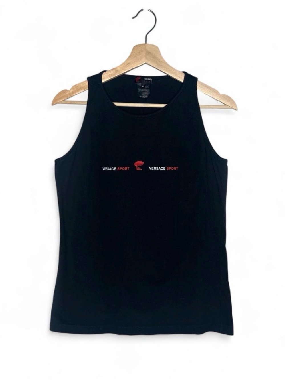 Y2K Vintage Versace Sport Black Racerback Tank Top